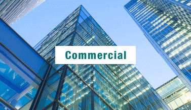 High rise building with the word Commercial over it for Commercial Case Studies